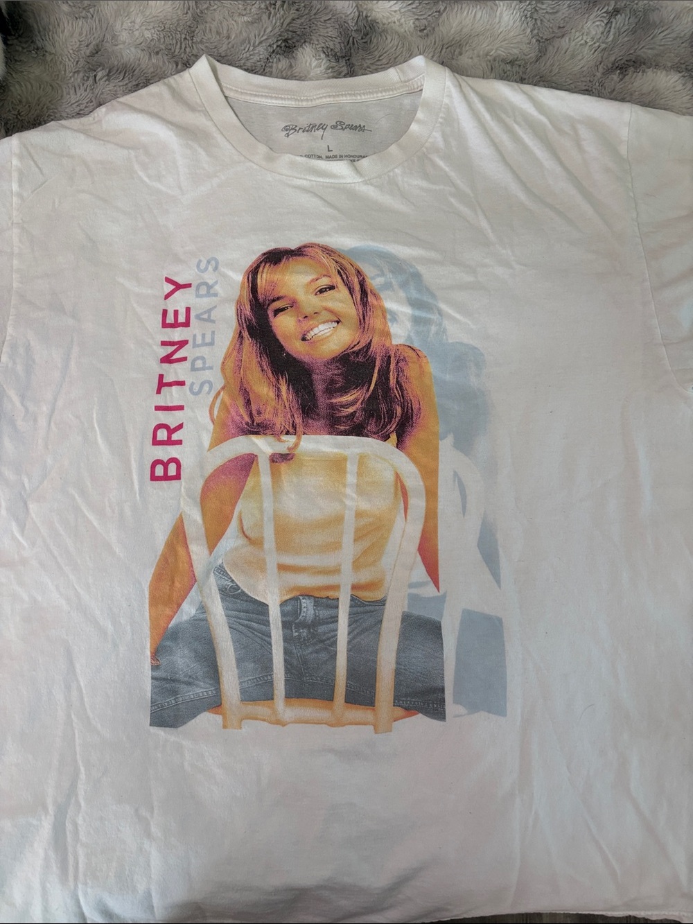 Britney Spears White Graphic Tee - Icon Photo Print